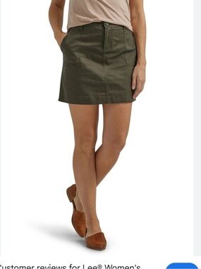 LEE  Mid-Rise Olive Utility Skort with Front/Back Pockets Size 8
